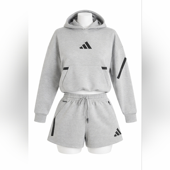 adidas Tops - Gray Hoodie by Adidas and short SIZE M
